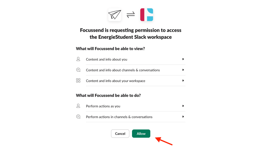 Connect Slack Screen
